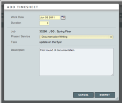 Add timesheet pop-over